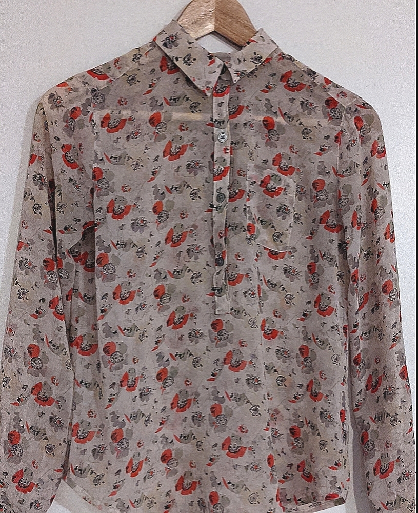 Poppy-patterned blouse